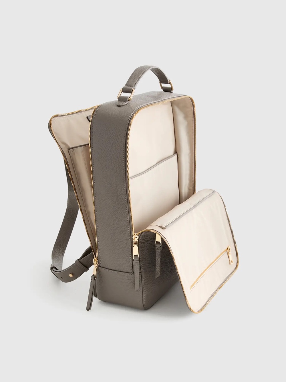 Quince Marlow Leather Laptop Backpack with Gold Hardware - Picture 7 of 12